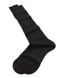 Over-the-Calf Lisle Dress Socks, Black