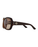 GG-Temple Butterfly Sunglasses, Havana