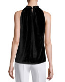 Miranda Velvet Sleeveless Top, Black