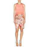 Twist-Front Sequined Skirt