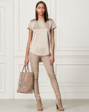 Addison Open-Front Jacket, Taupe