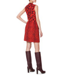 Double-Face Multi Animal-Print Sleeveless Dress