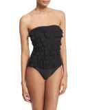 Leah Ruffle-Front Bandeau One-Piece Swimsuit
