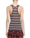 Amory Zigzag Racerback Top, Burgundy