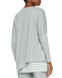 Oversized Asymmetric Cotton Top, Plus Size 