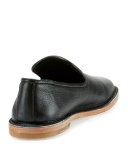 Percell Tumbled Leather Loafer, Black