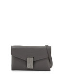 Mini Envelope Crossbody with Monili Closure, Dark Gray