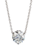 18K White Gold Round Diamond Pendant Necklace, 1.51ct