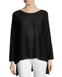Luxe Featherweight Merino Easy Top, Black, Petite