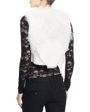 Cora Shearling Fur-Patch Vest, Ivory