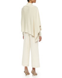 Silk-Cashmere Long-Sleeve Turtleneck, Ivory