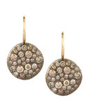 Sabbia Brown Pave Diamond Earrings, 0.78 TCW