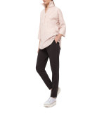 Straight-Leg Pull-On Pants, Deep Blue