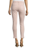 The Ankle Skinny Jeans with Released Hem, Pink