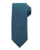 Micro-Pattern Silk Tie, Aqua