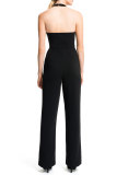 Jersey Halter Jumpsuit, Rich Black