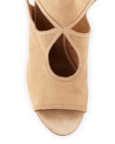 Sexy Thing Suede Cutout Sandal, Neutral