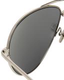 Foldable Aviator Sunglasses, White Gold