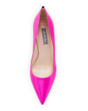 Fawn Satin Pointed-Toe 70mm Pump, Fuchsia