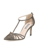 Carrie Shimmery T-Strap 70mm Pump, Camel