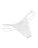 Ceylon Low-Rise Chevron G-String, White