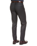 Five-Pocket Stretch-Cotton Pants, Charcoal
