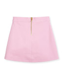 scalloped ponte skirt, pink, size 7-14