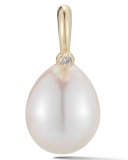 14K Gold Chain Necklace with Pearl & Diamond Sliders