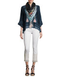 Embroidered V-Neck Blouse 