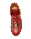 Women's 100mm Strap High-Top Sneaker, Scarlext Red