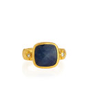 Elements 24k Gold Constantine Sapphire & Diamond Ring, Size 6.5