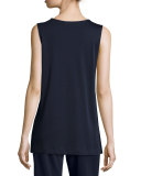 Sequined-Neck Long Tank