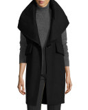 Oversized Wool-Blend Vest, Black