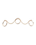 Rose Gold Plated Three-Finger Chain Ring