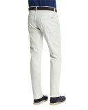 5-Pocket Regular Fit Stretch-Cotton Pants, White
