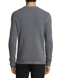 Merino Wool Waffle-Knit Henley Shirt