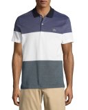 Piqué Textured Colorblock Polo Shirt, Blue
