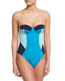 Barbados Colorblock Bandeau One-Piece Swimsuit