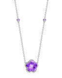 Grace Flower Amethyst & Diamond Pendant Necklace