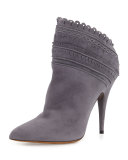 Harmony Scalloped Ankle Boot, Gray