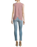 The Cross Back Striped Muscle Tee, Birkin Stripe