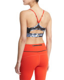The Cut Printed Cami Sports Bra, Palm Shadow/Red 