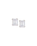 Asscher-Cut CZ Stud Earrings