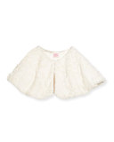 Faux-Fur Capelet, Cream, Size 2-6X