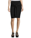 Beam Seas Tie-Front Sweater-Knit Skirt