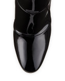 Patent Leather 105mm Ankle Boot, Black