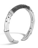 Bamboo Black Sapphire Lava Cuff Bracelet