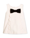 sleeveless scalloped ponte top, blush, size 2-6