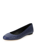 Napa Intrecciato Ballerina Flat, Atlantic Blue