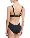 Ava Solid Triangle Monokini, Black